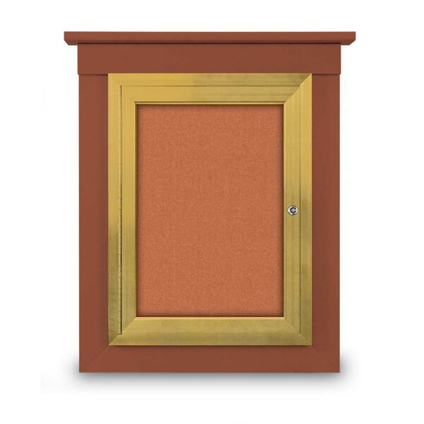 72"x48" 3-Door Enclosed Letterboard, White Vinyl/Cherry